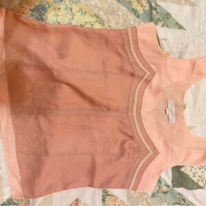 LOFT Peach Tank Top with Chevron Detail